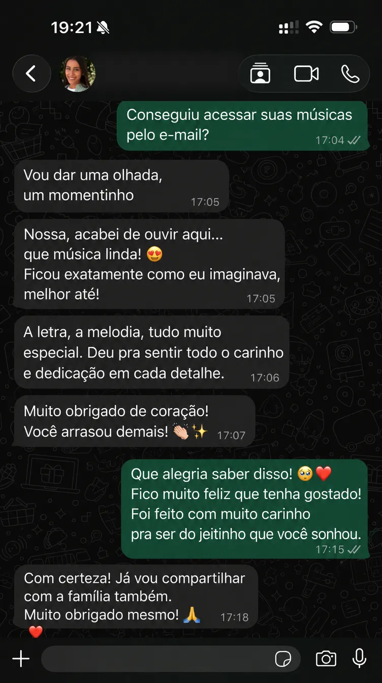 Print de depoimento de cliente TeCantei